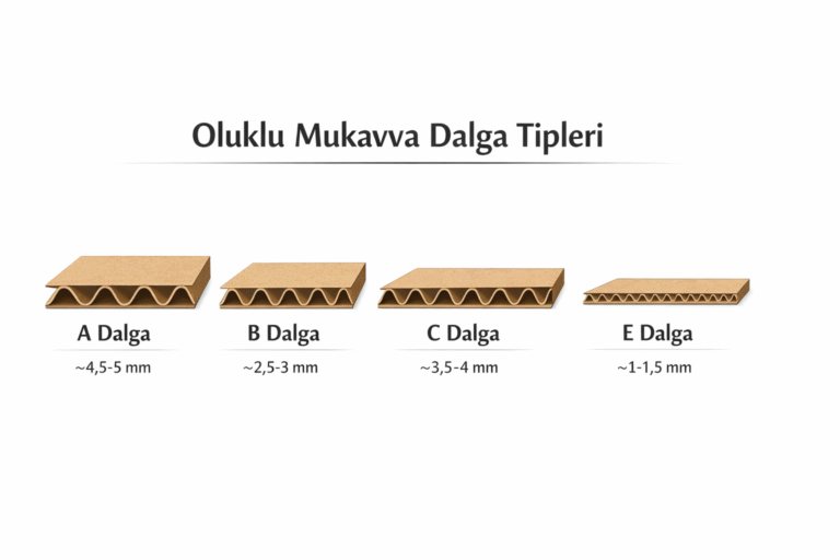 A, B, C, E dalga yan yana kesit görünüm

Altlarında mm kalınlık bilgisi

Sade teknik çizim, beyaz arka plan
