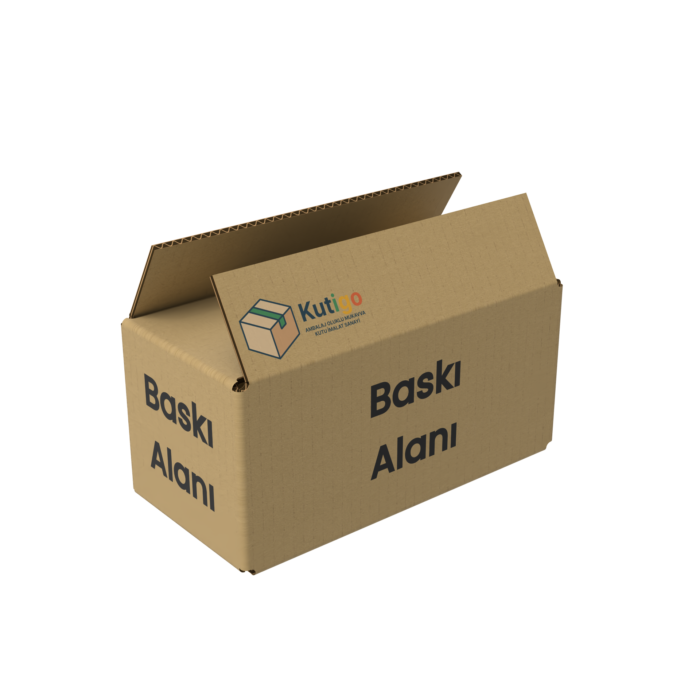 19x9x9_C_acik 19x9x9 cm Kraft Tek Oluklu Koli - Görsel 1