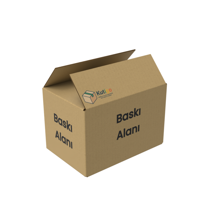 30x20x20_C_acik 30x20x20 cm Kraft Tek Oluklu Koli - Görsel 1