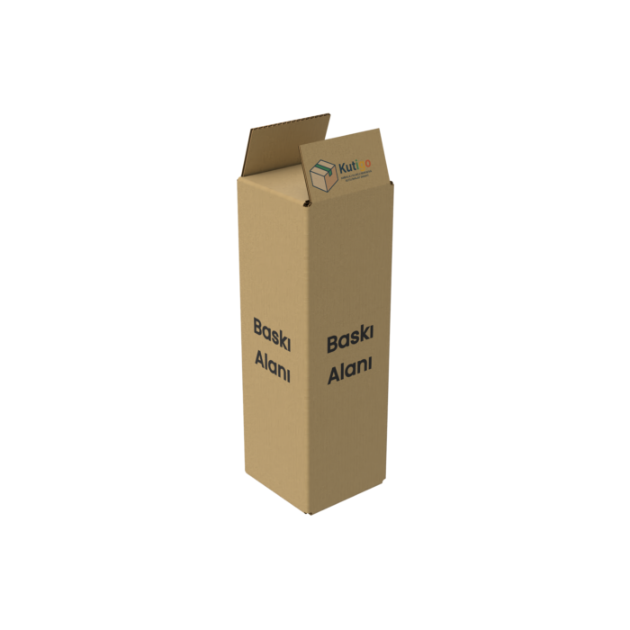 9x9x29_C_acik 9x9x29 cm Kraft Tek Oluklu Koli - Görsel 1